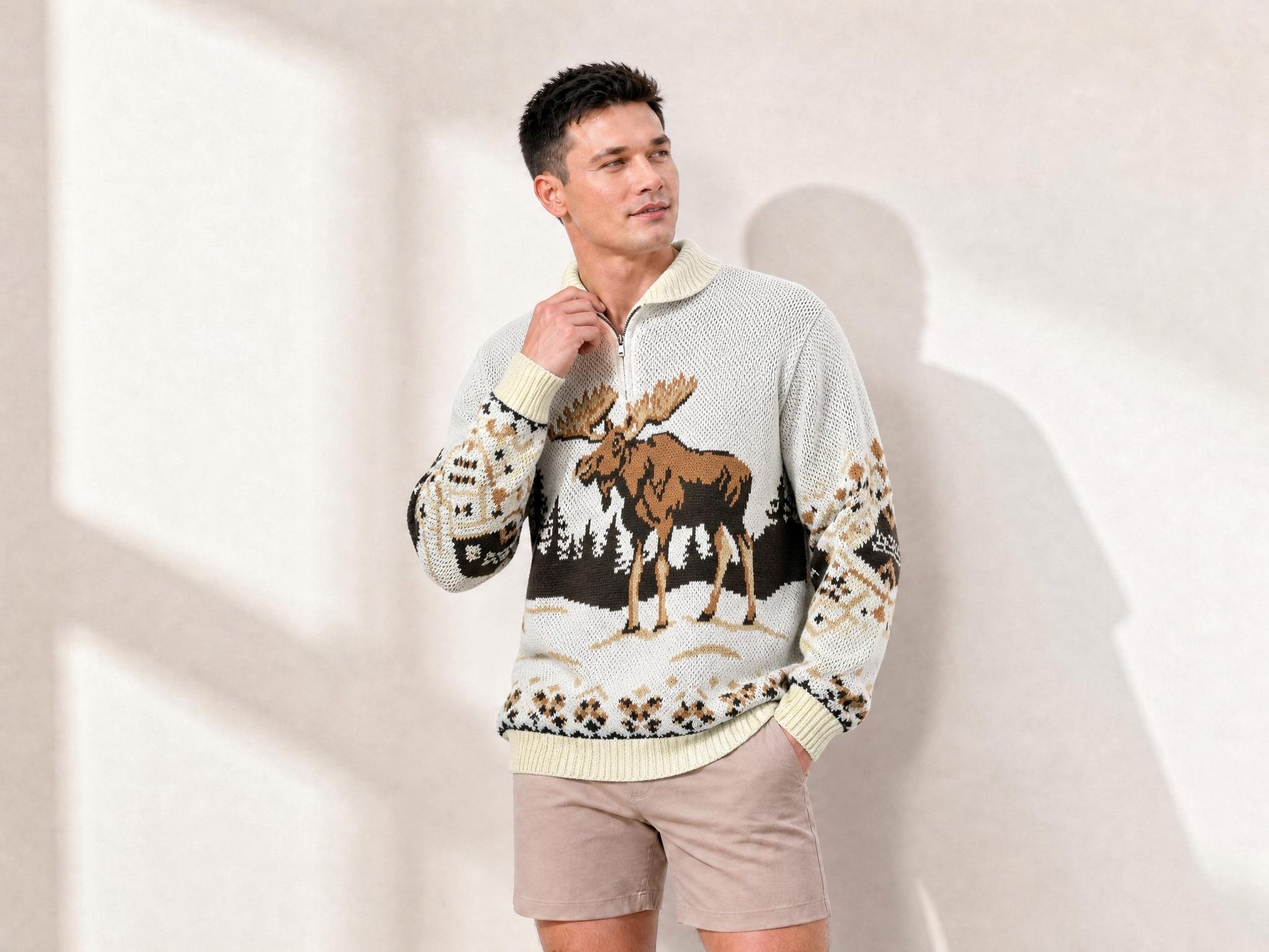 MEN'S 1/4 ZIPPER SWEATER