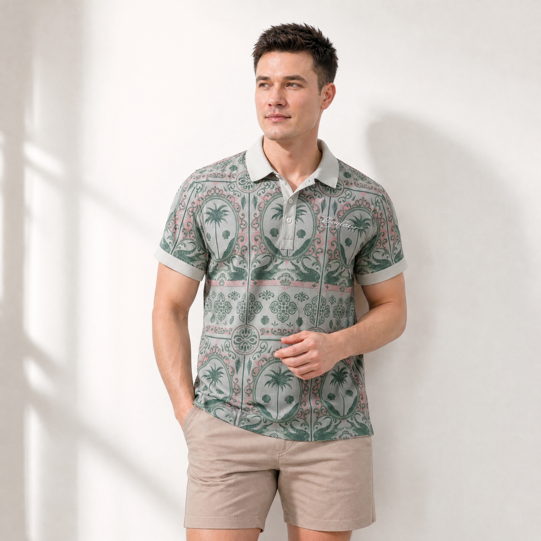 MEN'S CASUAL PRINT POLO